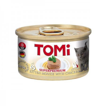 TOMi Kitten Mousse with Chicken Мусс КУРИЦА корм для котят 85 г (166529)